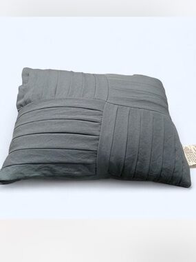 Blue Pleated Decorative Throw Pillow - Home Bedding 15”x11”